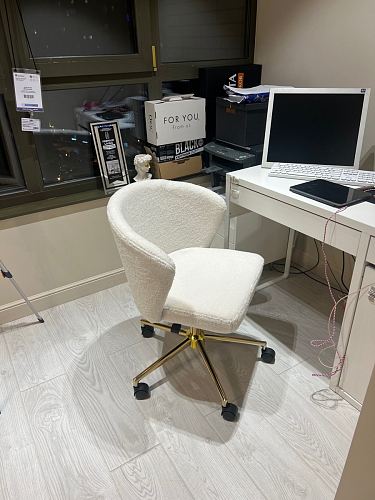 Компьютерное кресло Lika white teddy / black фото покупателя 9