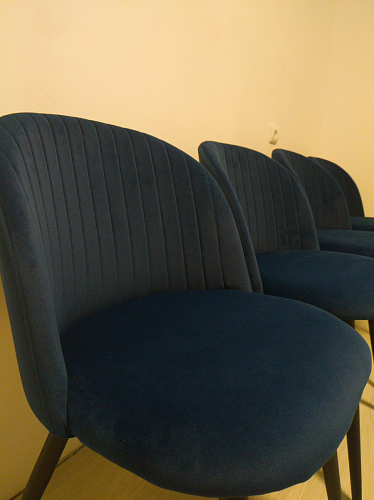 Стул на металлокаркасе Gabi 1 light blue / black / gold фото покупателя 423