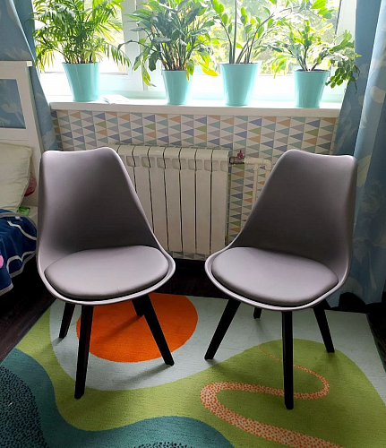 Деревянный стул Bonuss темно-серый / черное сидение / черный фото покупателя 79