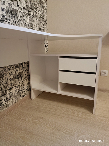 Письменный стол СПм-25 левый белый  - Уцененный экземпляр фото покупателя 23