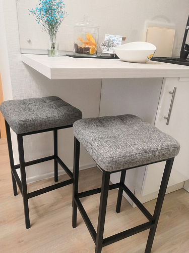 Барный стул Лофт ткань канди грей / черный матовый фото покупателя 33