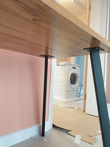 Стол Тринити Лофт 120 32 мм бетон / черный матовый фото покупателя 692