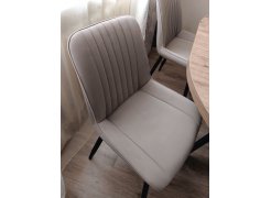 Стул на металлокаркасе Вейв светло-серый (hl 63) / 10К черный каркас фото покупателя 93