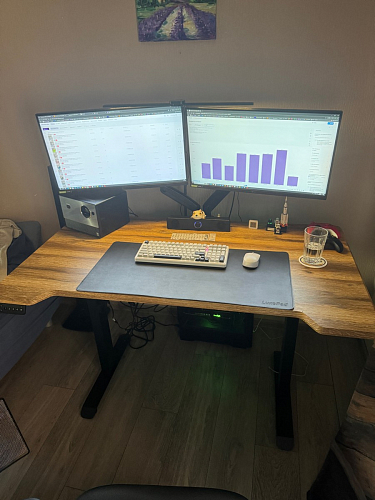 Компьютерный стол Маркос 140х80 голубой / черный фото покупателя 43