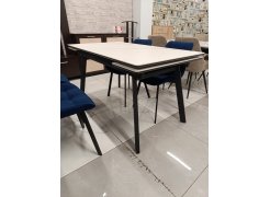 Керамический стол Норман 140(200)х80 серый мрамор larka grey / черный из шоурума 1
