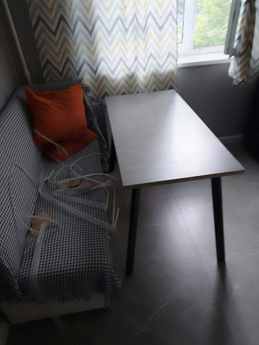 Стол Тринити Лофт 120 32 мм бетон / черный матовый фото покупателя 233