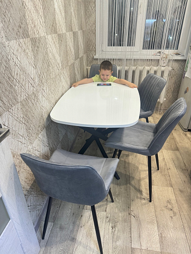 Стул на металлокаркасе Седа К латте / черный фото покупателя 320