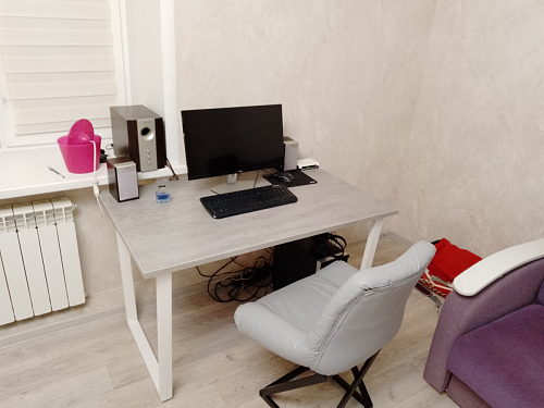 Стол Лота Лофт 120 32 мм бетон / черный матовый фото покупателя 300