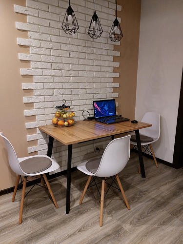 Стол раскладной Колон Лофт 120 32 мм дуб галифакс табако / черный матовый фото покупателя 88