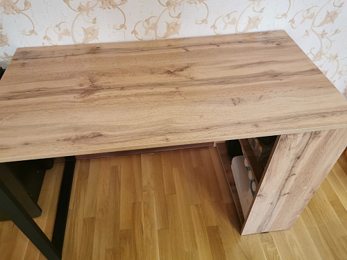 Письменный стол Битти Лофт 116х60х75 дуб делано светлый / белый матовый фото покупателя 69