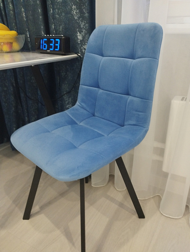 Стул на металлокаркасе Чилли К светло-серый велюр / черный каркас фото покупателя 268