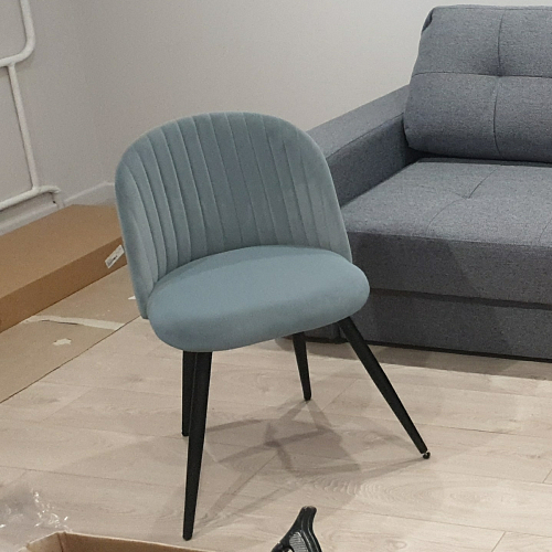 Стул на металлокаркасе Gabi 1 line light blue / black фото покупателя 220