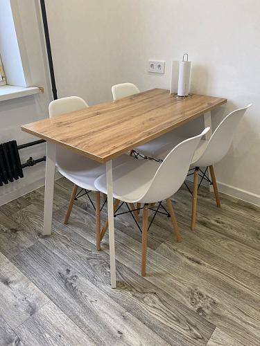 Стол Тринити Лофт 140 25 мм дуб делано темный / белый фото покупателя 191