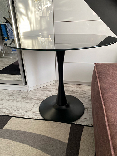 Стеклянный стол Tulip 90 black glass фото покупателя 41