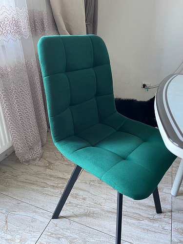 Стул на металлокаркасе Чилли синяя ткань / белый фото покупателя 420