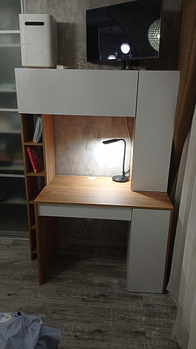 Письменный стол Комфорт 12.71 дуб золотой craft / белая аляска  - Уцененный экземпляр фото покупателя 76