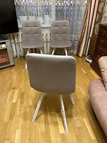 Стул на металлокаркасе Чилли К светло-серый велюр / черный каркас фото покупателя 610