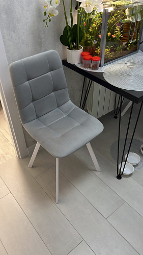 Стул на металлокаркасе Чилли бежевый / белый каркас фото покупателя 706