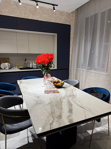 Керамический стол Монерон 200x100 brecha crema elegance / дуб монтана фото покупателя 16