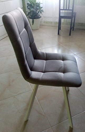 Стул на металлокаркасе Чилли темно-серый / черный каркас фото покупателя 689