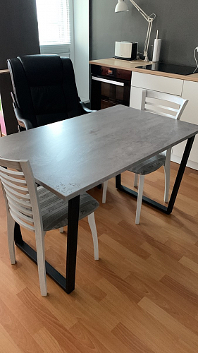 Деревянный стол Лота Лофт 140х80 черный матовый / бетон светлый фото покупателя 833