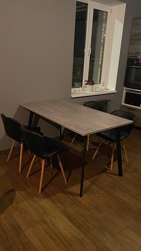 Стол Тринити Лофт 120 32 мм бетон / черный матовый фото покупателя 584