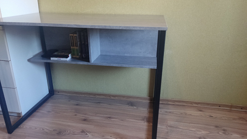 Письменный стол Клер Лофт дуб делано темный / черный матовый фото покупателя 6