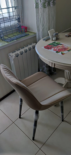 Стул на металлокаркасе Седа 360 К латте (velutto 08) / белый фото покупателя 18