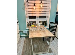 Деревянный стол Барон О 200 х 90 черная пленка шагрень / белый фото покупателя 74