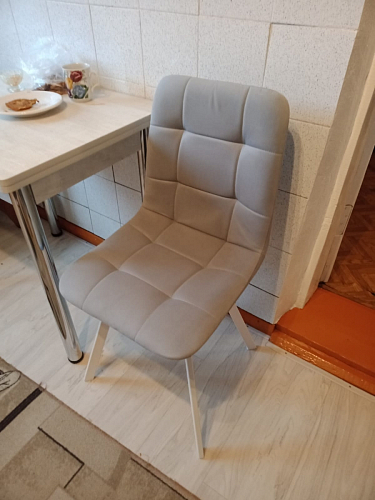 Стул на металлокаркасе Чилли бежевый / белый каркас фото покупателя 949