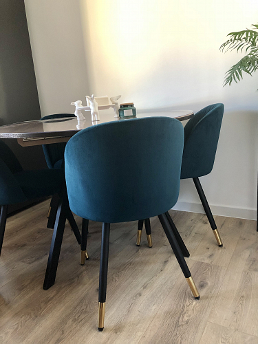 Стул на металлокаркасе Gabi dark beige / black / silver фото покупателя 888