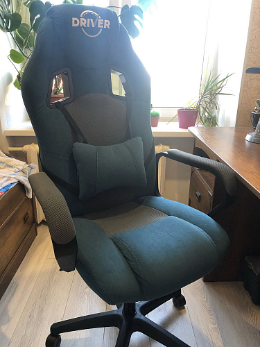 Компьютерное кресло Driver/Драйвер кожзам черный / ткань черный фото покупателя 112