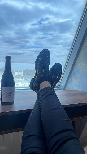 Письменный стол Леон Лофт черный матовый / дуб вотан фото покупателя 150