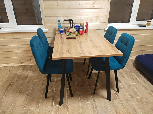 Стол Тринити Лофт 120 32 мм дуб галифакс табако / черный матовый фото покупателя 281