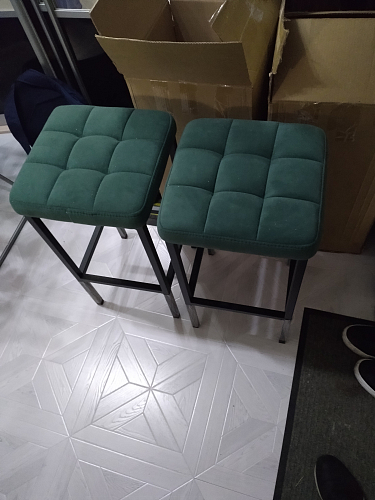 Барный стул Лофт ткань канди крем / черный матовый фото покупателя 110