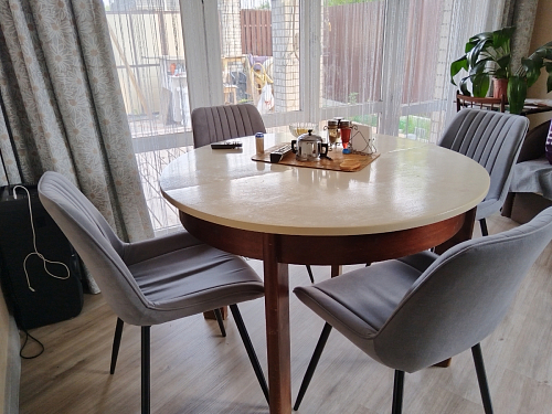 Стул на металлокаркасе Седа К кирпичный / черный фото покупателя 69