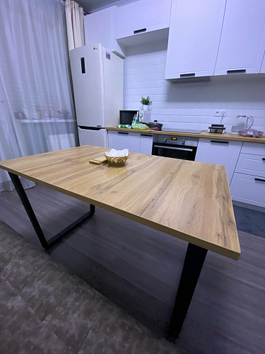 Деревянный стол Лота Лофт 140х80 черный матовый / бетон светлый фото покупателя 545