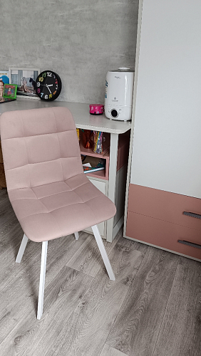 Стул на металлокаркасе Чилли синяя ткань / белый фото покупателя 663