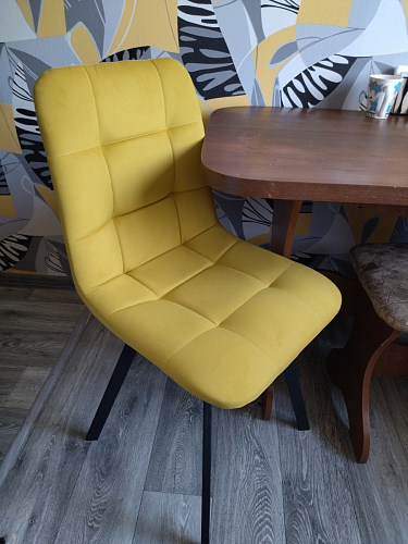 Стул на металлокаркасе Чилли синяя ткань / белый фото покупателя 474