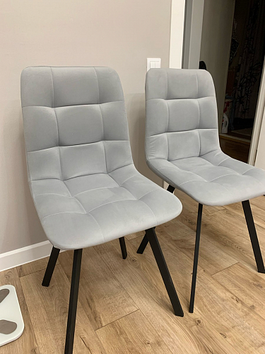 Стул на металлокаркасе Чилли синяя ткань / белый фото покупателя 1131