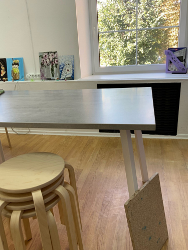 Стол Тринити Лофт 120 32 мм бетон / черный матовый фото покупателя 521