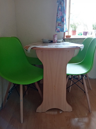 Пластиковый стул Eames PC-015 серо-голубой / дерево фото покупателя 341