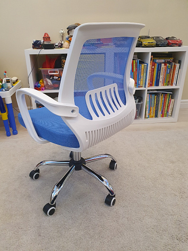 Компьютерное кресло Ergoplus белое / голубое фото покупателя 28