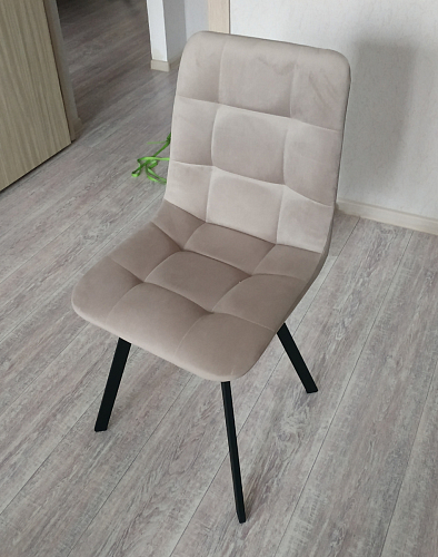 Стул на металлокаркасе Чилли К светло-серый велюр / черный каркас фото покупателя 1178