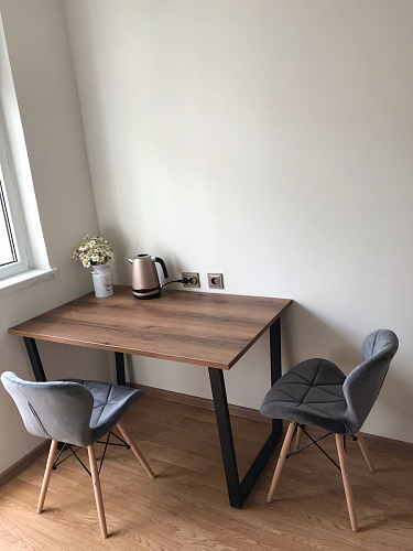 Деревянный стол Лота Лофт 120х75 белый матовый / дуб крафт золотой фото покупателя 597