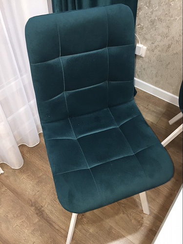 Стул на металлокаркасе Чилли синяя ткань / белый фото покупателя 1464