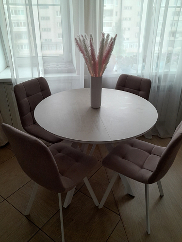 Стул на металлокаркасе Чилли К светло-серый велюр / черный каркас фото покупателя 565