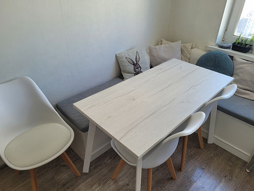 Стол Тринити Лофт 120 32 мм дуб галифакс табако / черный матовый фото покупателя 434