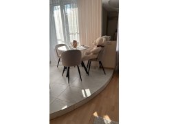 Стул на металлокаркасе Gabi 1 бежевый / черный с серебряными наконечниками фото покупателя 119