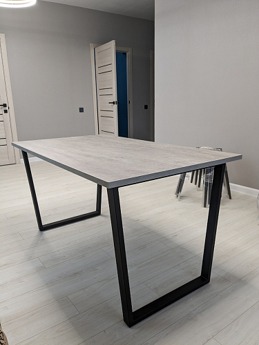 Деревянный стол Лота Лофт 140х80 черный матовый / бетон светлый фото покупателя 869